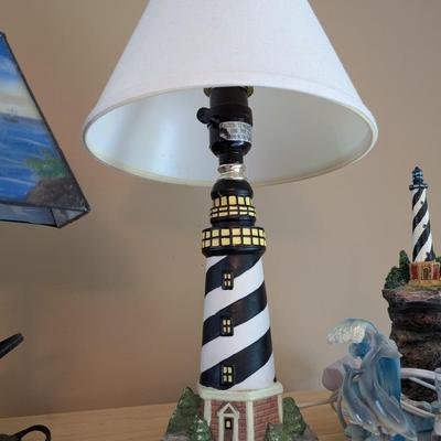 Sale Photo Thumbnail #72: Lighthouse lamp, painted