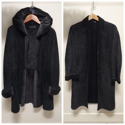 Women's Leather Coats w/ Shearling, Size S/M (C2-BBL)
