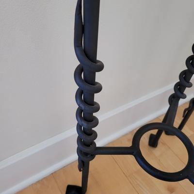 Pair of Iron and Glass Side Tables (LR-EL)