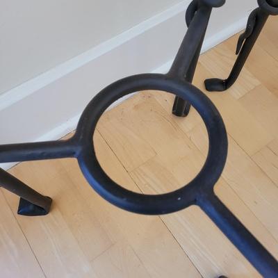 Pair of Iron and Glass Side Tables (LR-EL)