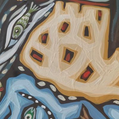 "Mush Creek" Original Acrylic & Ink Art by Bethanne B Hill (FP-BBL)