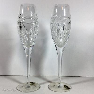 Pair of Waterford Crystal Flutes- England