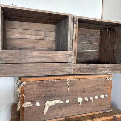 Wood crates and trunks