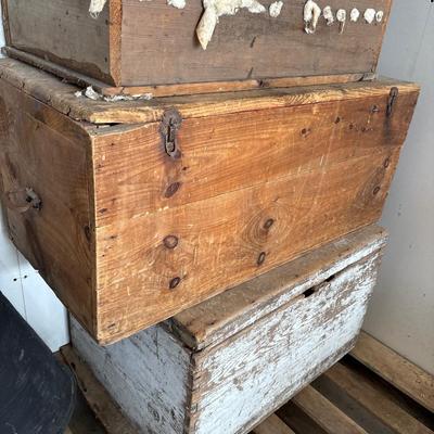 Wood crates and trunks