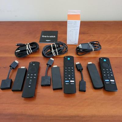 Three Amazon Fire TV Sticks and Accessories (BR2-EL)