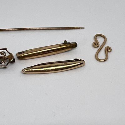 Gold Jewelry Lot - Not Marked Tested at 10K-14K, Stick Pin Victorian