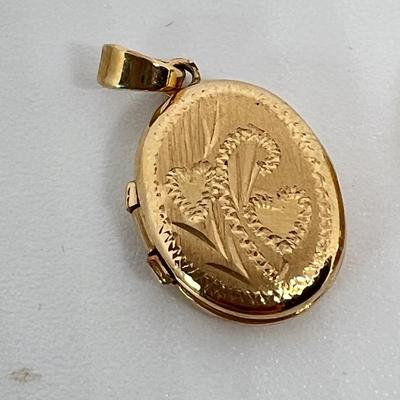 14k Gold Jewelry Lot - Ring, Locket Tested at 14k, Monogram Marked