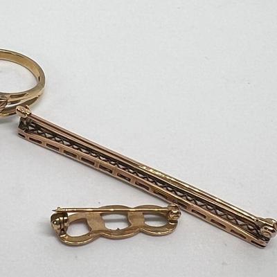 10k Gold Jewelry Lot - Ring, Brooches