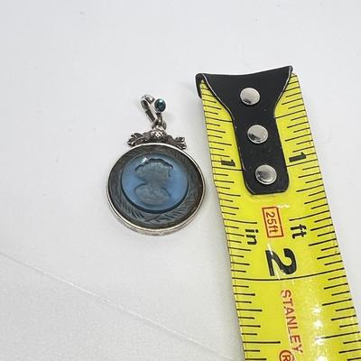 Designer Extasia Montana German Glass Intaglio Cameo Pendant