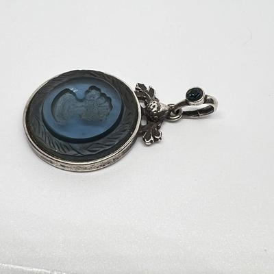 Designer Extasia Montana German Glass Intaglio Cameo Pendant