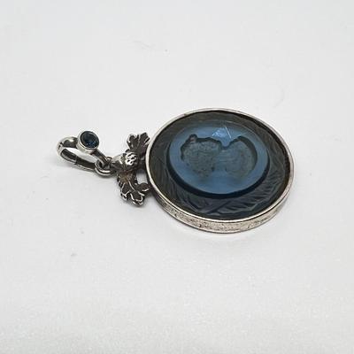 Designer Extasia Montana German Glass Intaglio Cameo Pendant