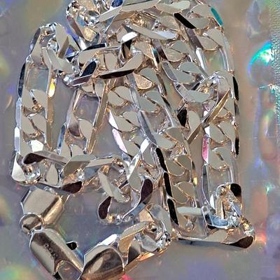 925 Sterling Silver Chunk Necklace