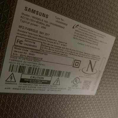Desk lamp and small Samsung TV