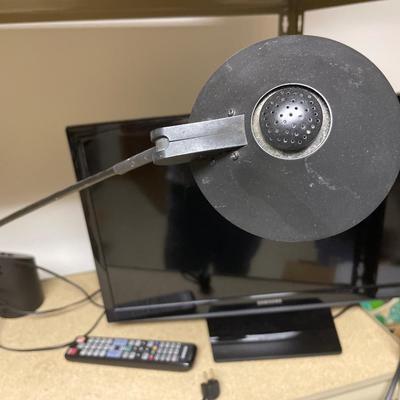 Desk lamp and small Samsung TV