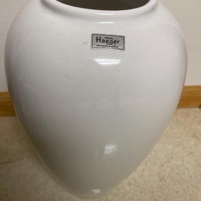 White Haeger vase