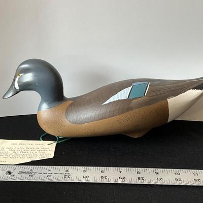 Blue Wing Teal Drake, Hand Carved/Painted by John Clark 2000