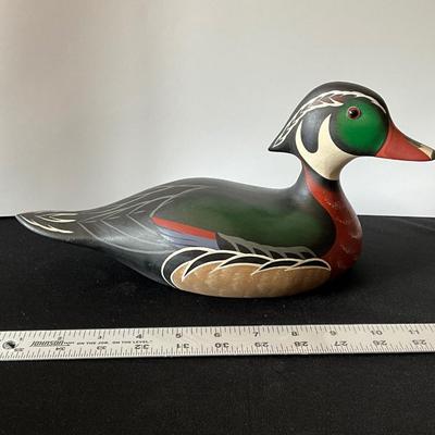 Vintage Hand Painted Drake Wooden Duck Decoy -Hornick Bros. 1981