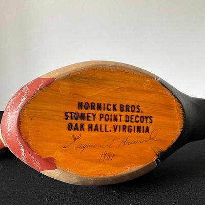 Vintage Hand Painted Drake Wooden Duck Decoy -Hornick Bros. 1981