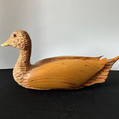 Vintage Hand Carved Wooden Duck by D.Ritter 1976