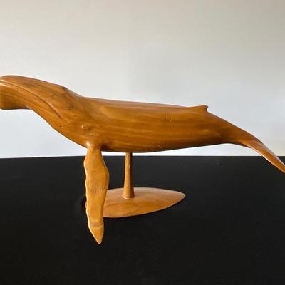 Vintage Hand Carved Humpback Whale in Chestnut - K.Nyhus 1981