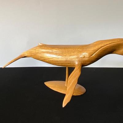 Vintage Hand Carved Humpback Whale in Chestnut - K.Nyhus 1981