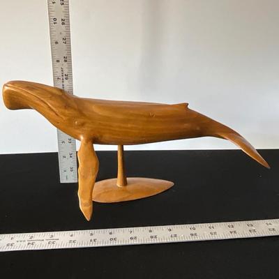 Vintage Hand Carved Humpback Whale in Chestnut - K.Nyhus 1981