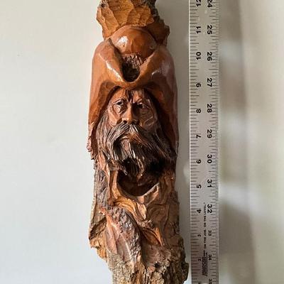 Man with Hat Carved wood art