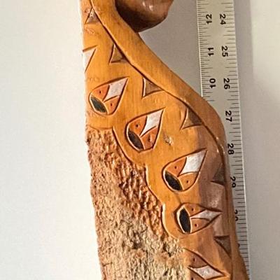 Large First People man Carved wood art