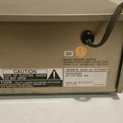 Sony Tc FX 600 Cassette Recorder