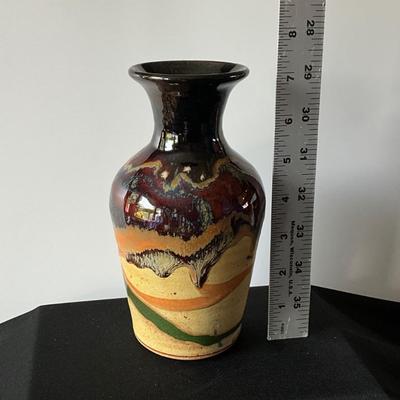 Small Prairie Fire Pottery Vase, Beach ND
