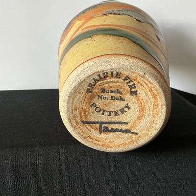 Small Prairie Fire Pottery Vase, Beach ND
