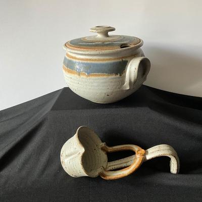 Hand Made Soup Crock w/cover/ladle