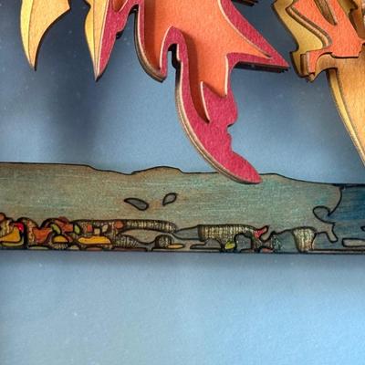 Kate Whisler’s 3-D wood/paper shadow box, 12x12in