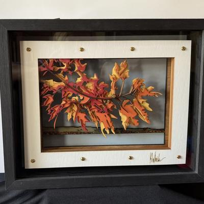 Kate Whisler’s 3-D wood/paper shadow box, 12x12in