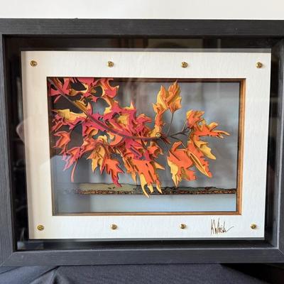 Kate Whisler’s 3-D wood/paper shadow box, 12x12in