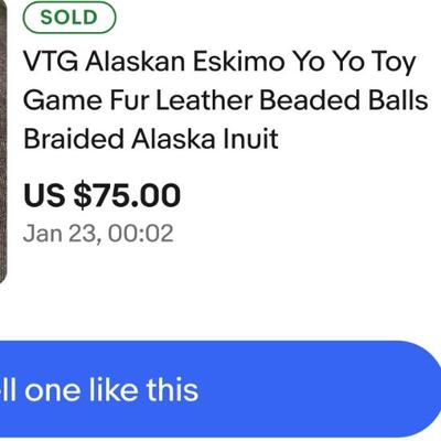 Alaskan Eskimo Yo-yo toy from game fur