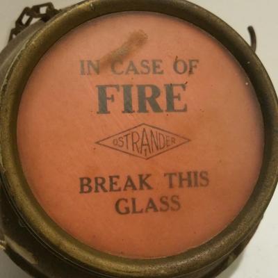 Antique Ostrander "In Case of Fire Break The Glass" Alarm