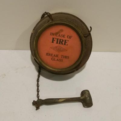 Antique Ostrander "In Case of Fire Break The Glass" Alarm
