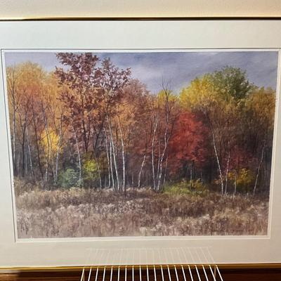 October, Minnesota Watercolor by George Pfeifer 21X28.5