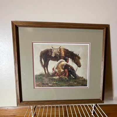 Watching the Column by Howard Terpning, signed 658/1250. 16x20”