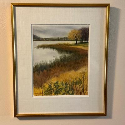 October Rain, Minnesota watercolor by Pfeifer 10.5 x 8.25