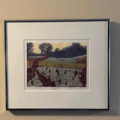 Winter Sunset, Signed art