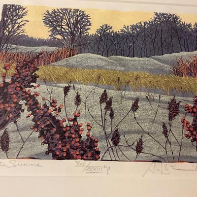 Winter Sunset, Signed art