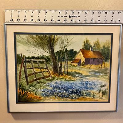 Country Scene with flowers by Prater