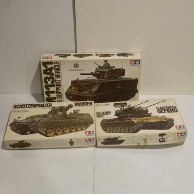 3 Tamiya Military Tank Models Marder, M113A1 Fire Support, Gepard