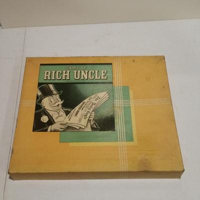 3 Vintage Board Games Monopoly, Elmer Wheeler's Fat Boys, Game of Rich Uncle