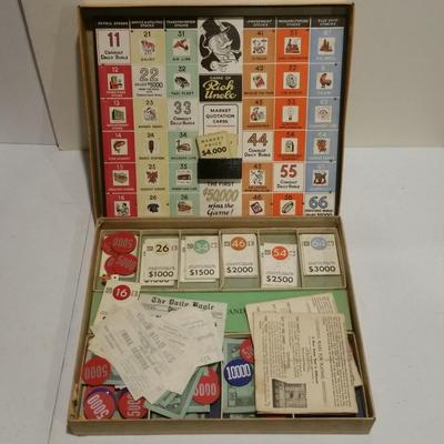 3 Vintage Board Games Monopoly, Elmer Wheeler's Fat Boys, Game of Rich Uncle