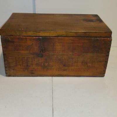 Vintage Jello Jell-O Dovetail Wooden Box Crate w Lid