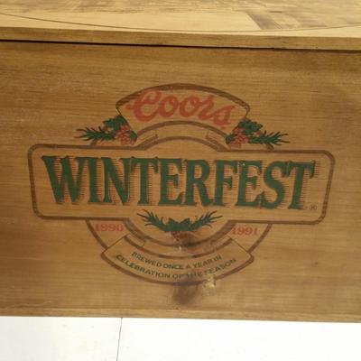 Coors Beer Winterfest Wooden Wood Box Crate