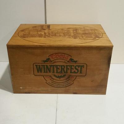 Coors Beer Winterfest Wooden Wood Box Crate